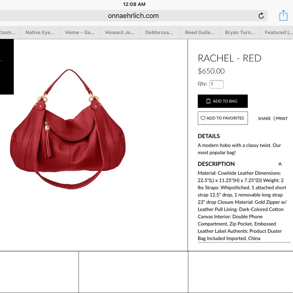 Onna Ehrlich Large Slouchy Leather Hobo Bag - Picture 11 of 13